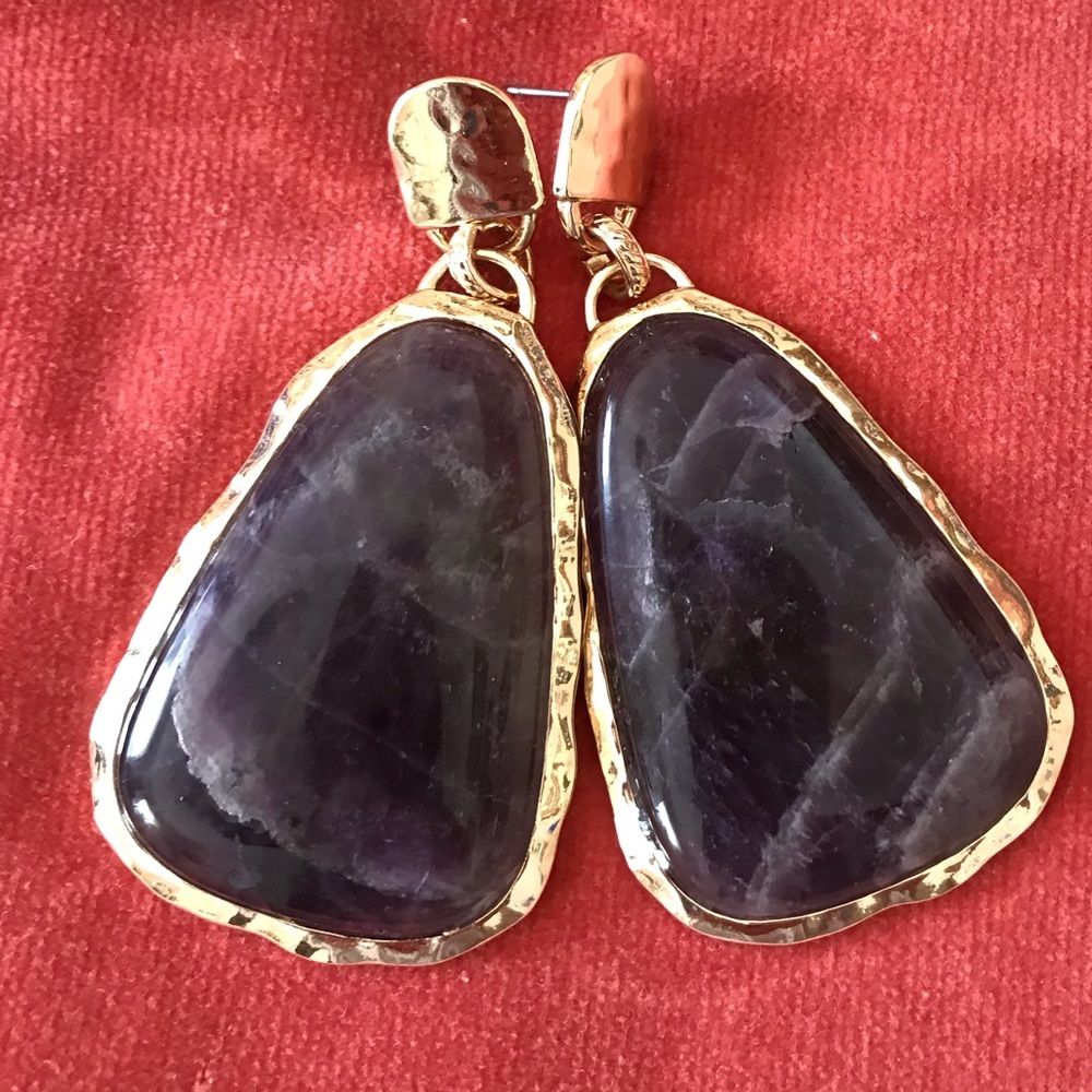Purple stone earrings